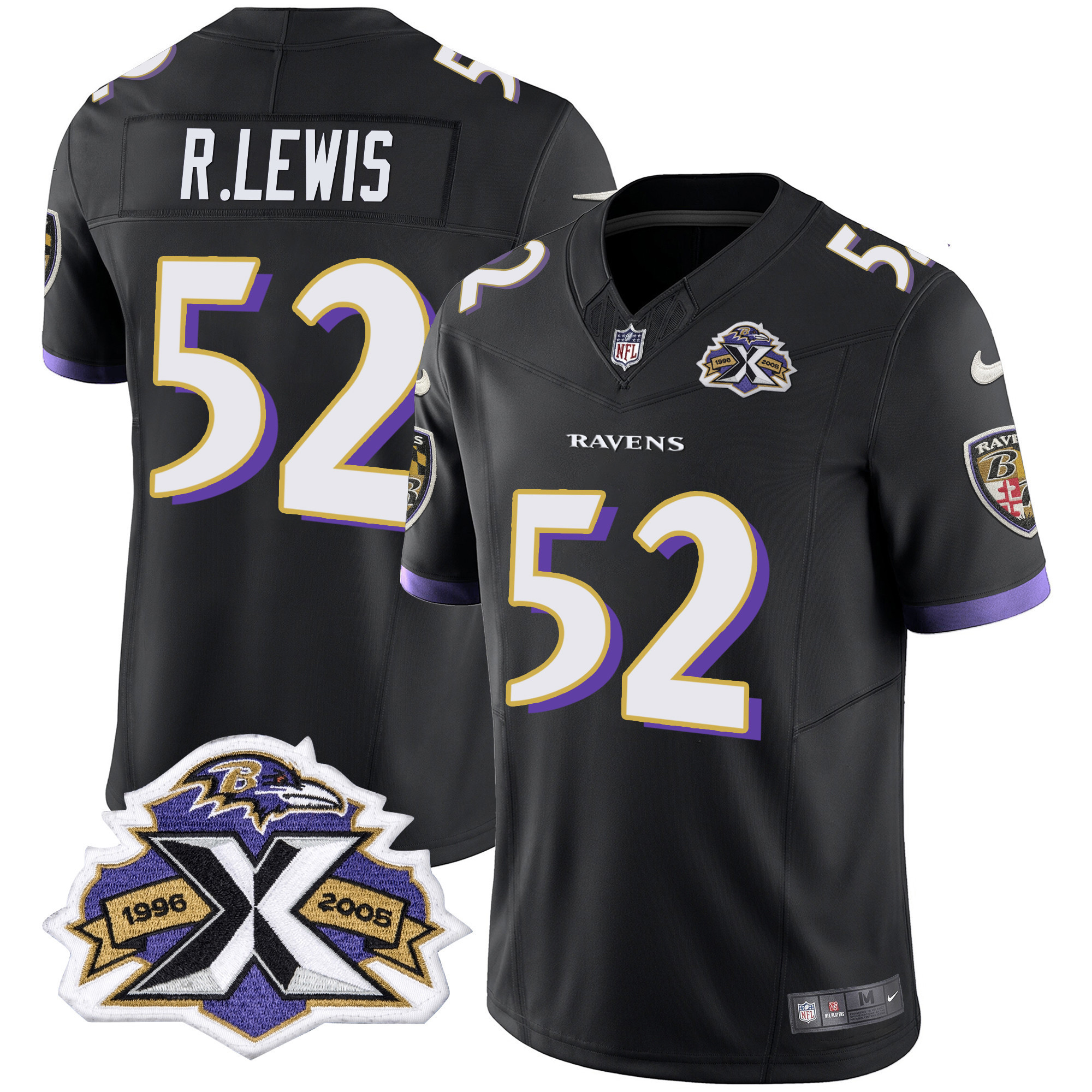 Ray Lewis Men's Baltimore Ravens 2005 Throwback Black Vapor Limited Black Jersey All Stitched
