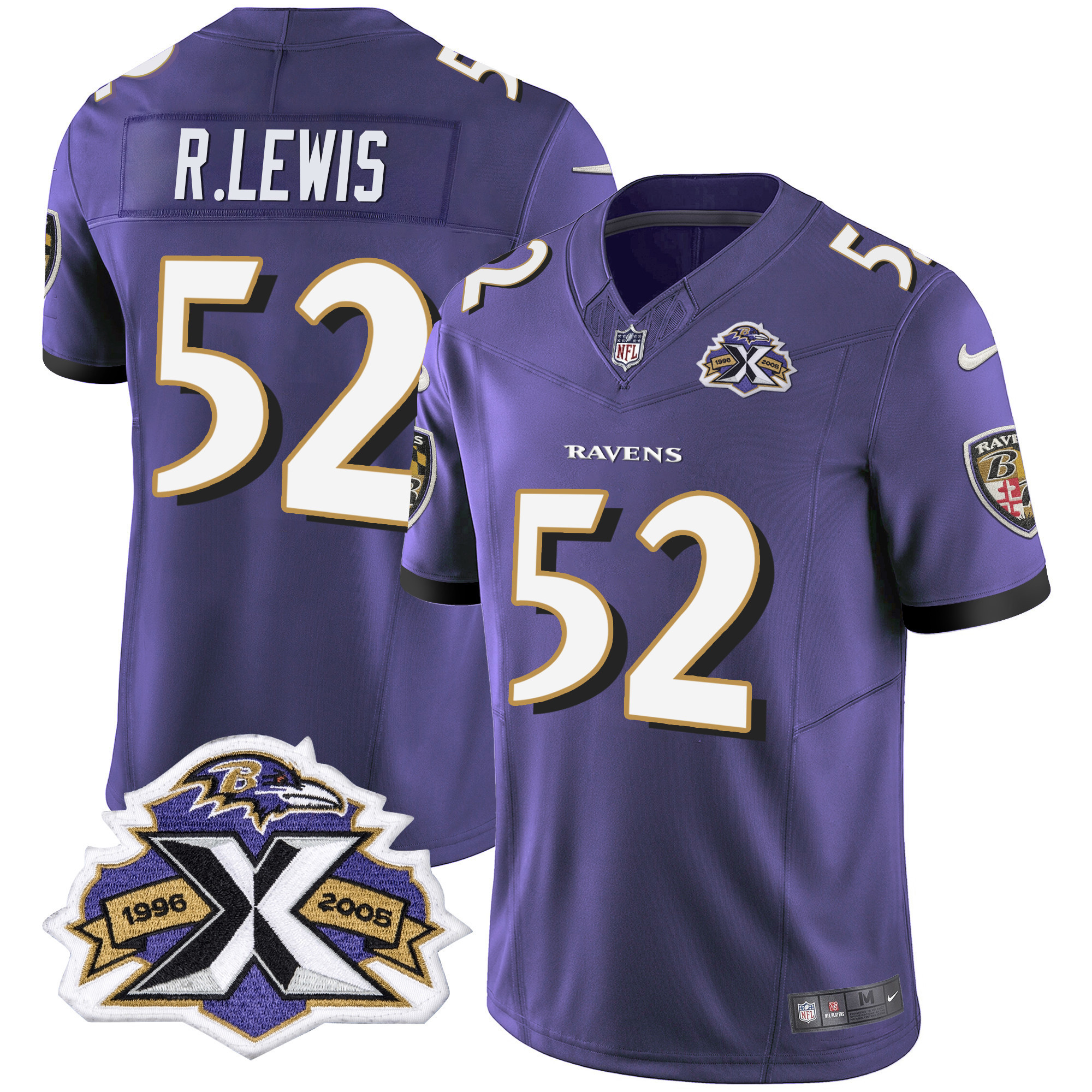 Ray Lewis Men's Baltimore Ravens 2005 Throwback Black Vapor Limited Purple Jersey All Stitched