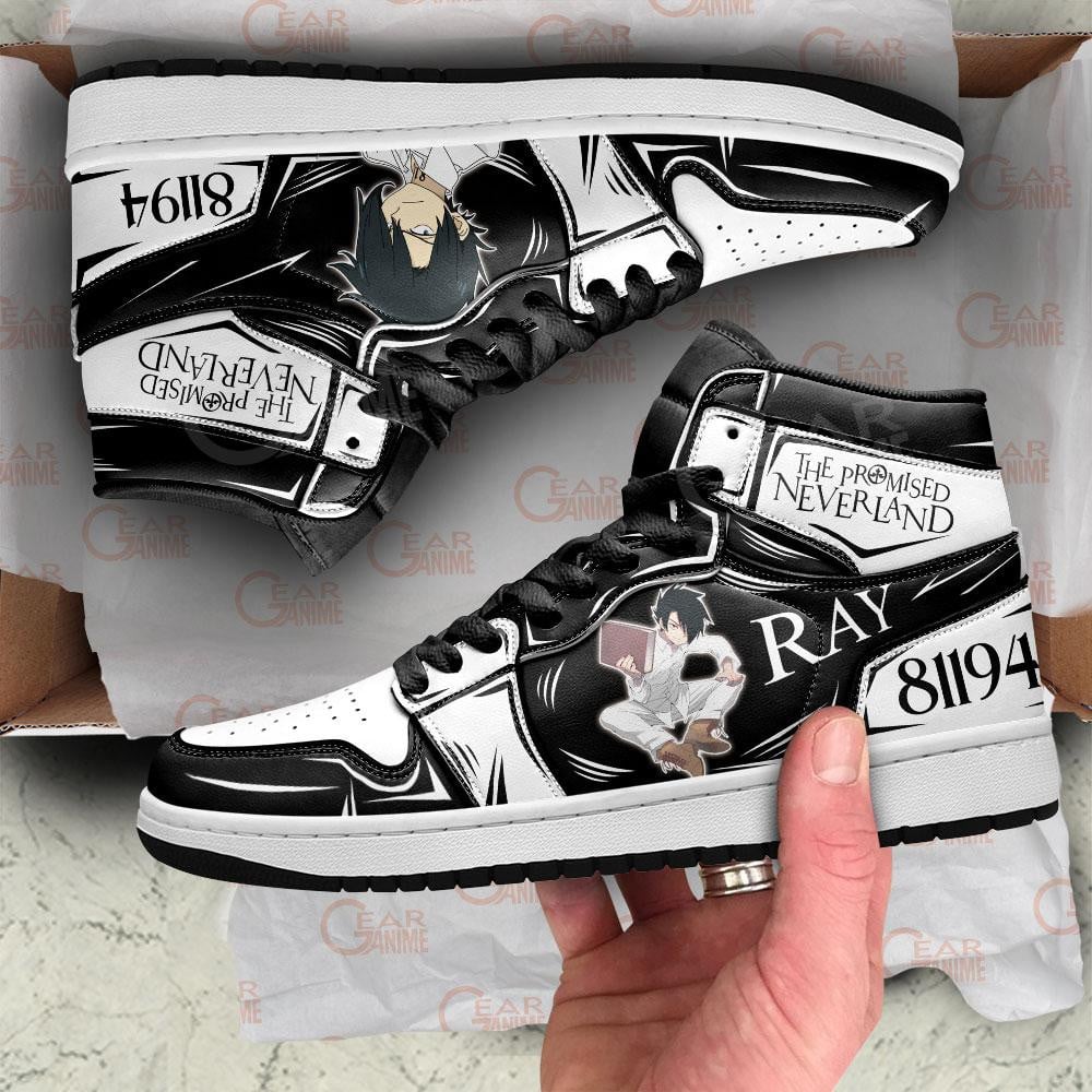 Ray The Promised Neverland JD1s Sneakers Anime Shoes, Air Jordan Hightop