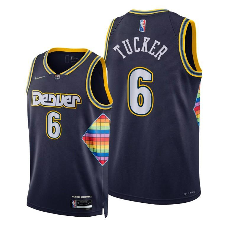 Rayjon Tucker 6 Denver Nuggets 2022 City Edition Navy Jersey 75th Diamond – Men Jersey