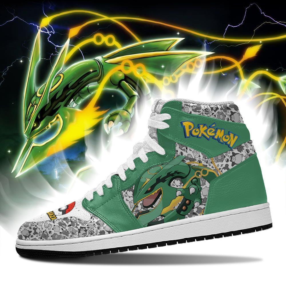 Rayquaza JD1s Sneakers Anime Pokemon Shoes, Air Jordan Hightop