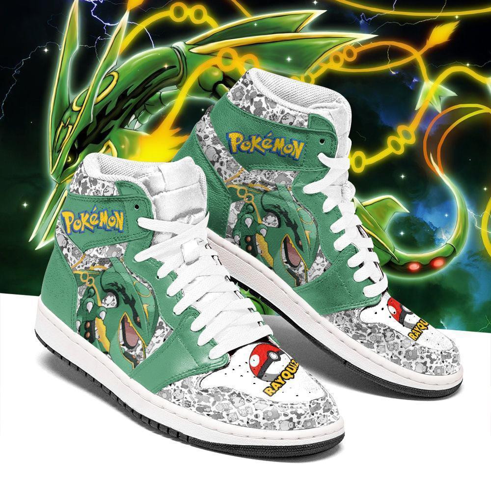 Rayquaza JD1s Sneakers Anime Pokemon Shoes, Air Jordan Hightop
