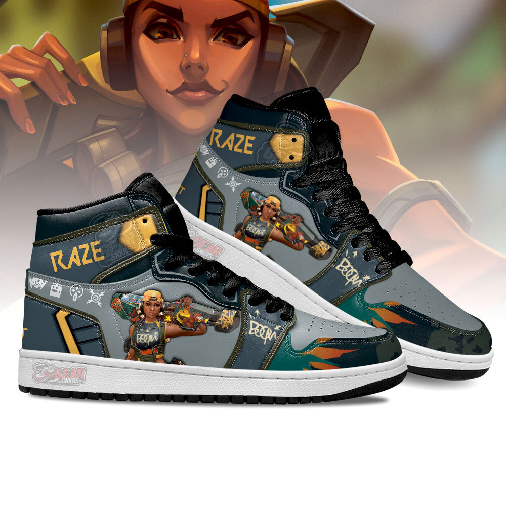 Raze Valorant Agent JD Sneakers Shoes For Gamer, Air Jordan Hightop