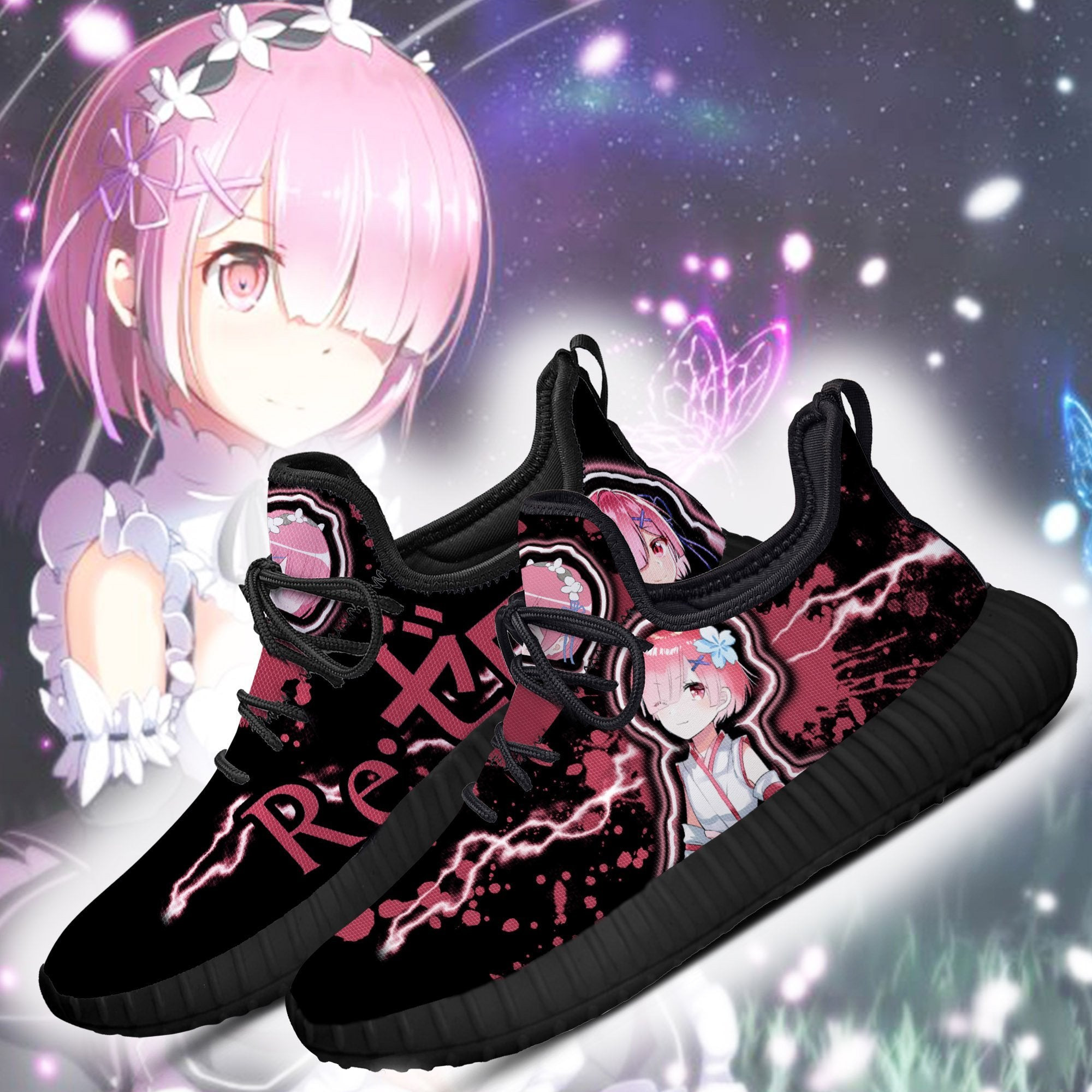 Re Zero Ram Reze Shoes Custom Starting Life in Another World Anime Sneakers