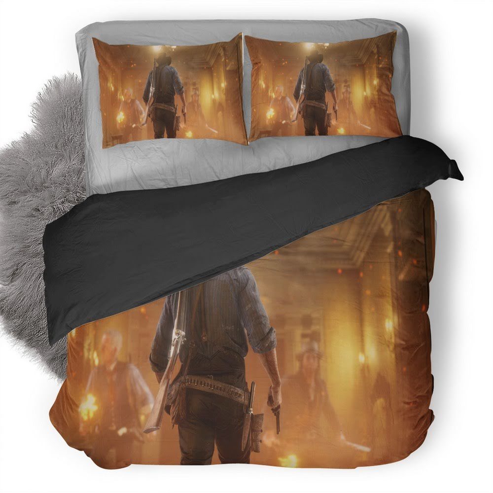Red Dead Redemption 3 3D Customized Duvet Cover Bedding Set