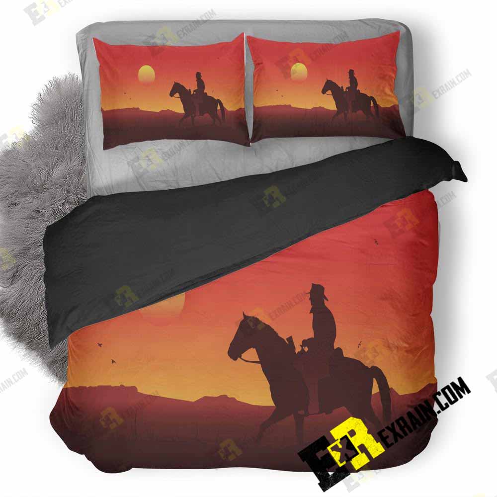 Red Dead Redemption Illustration 72 3D Customized Duvet Cover Bedding Set