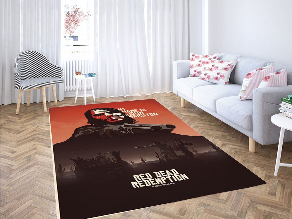Red Dead Redemption Living Room Modern Carpet Rectangle Rug