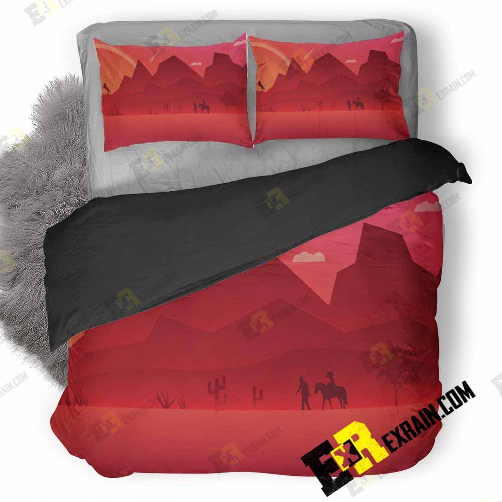 Red Dead Redemption Minimalist Art Eg 3D Customized Duvet Cover Bedding Set