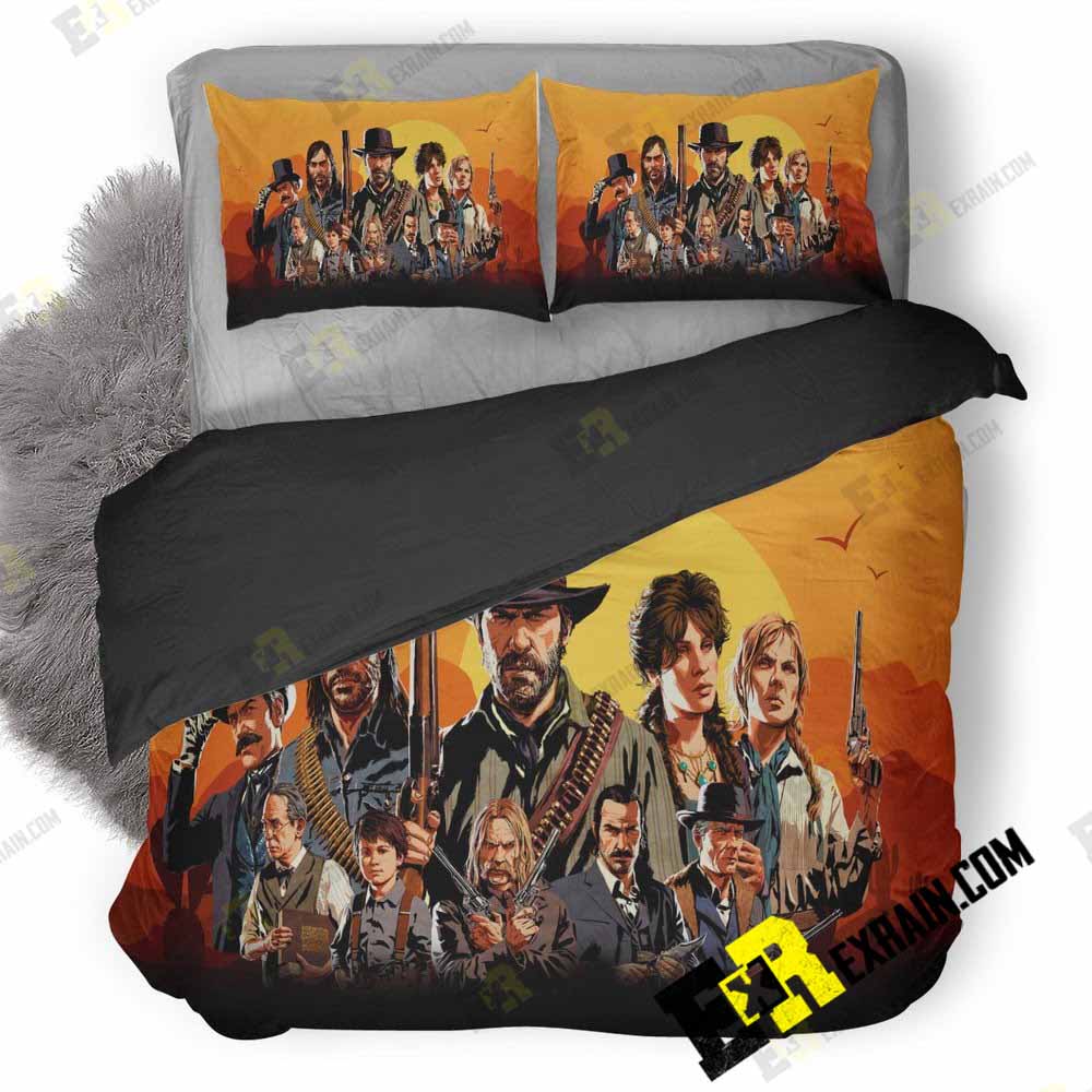 Red Dead Redemption Video Game O7 3D Customized Duvet Cover Bedding Set