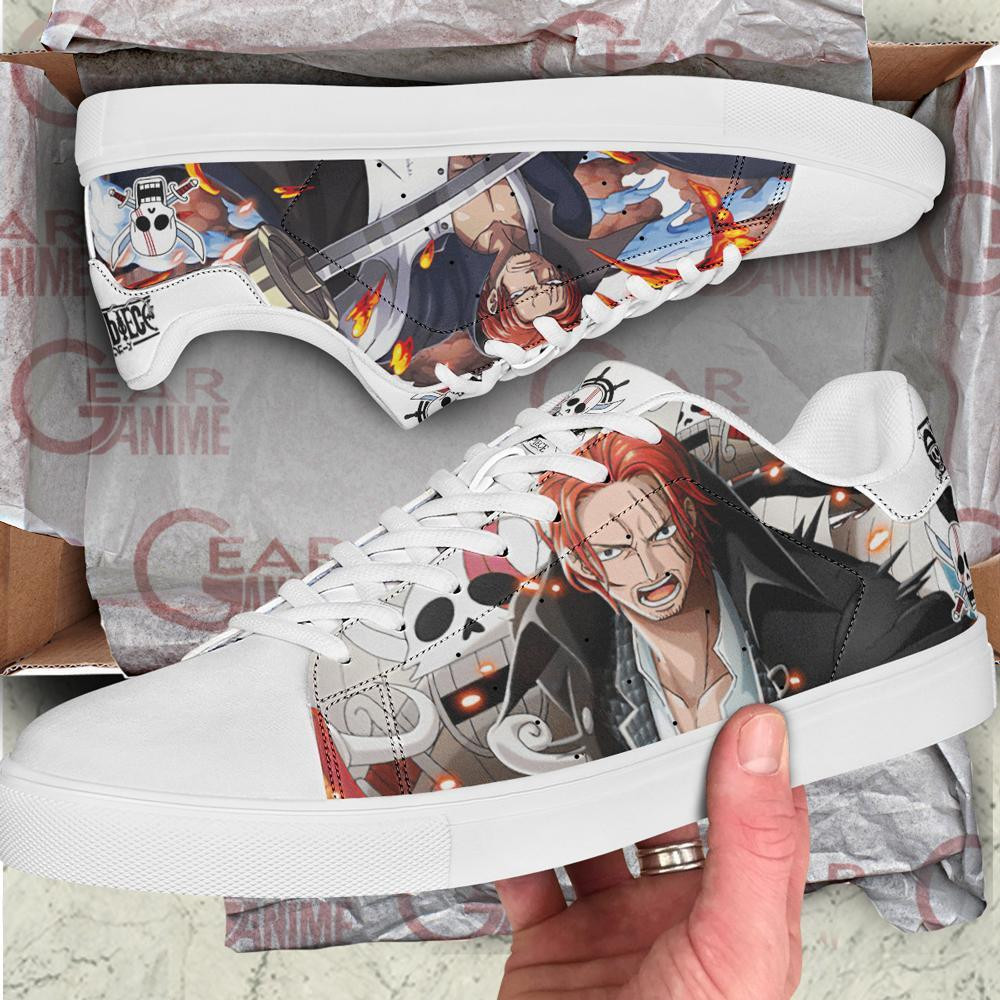 Red Hair Shanks Skate Shoes One Piece Custom Anime Shoes