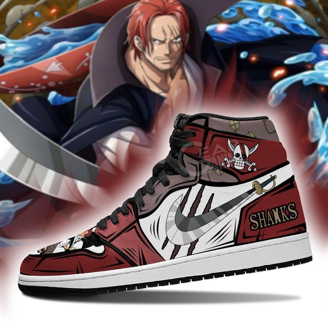 Red Haired Shanks Gryphon Sword Anime One Piece Shoes, Air Jordan Hightop