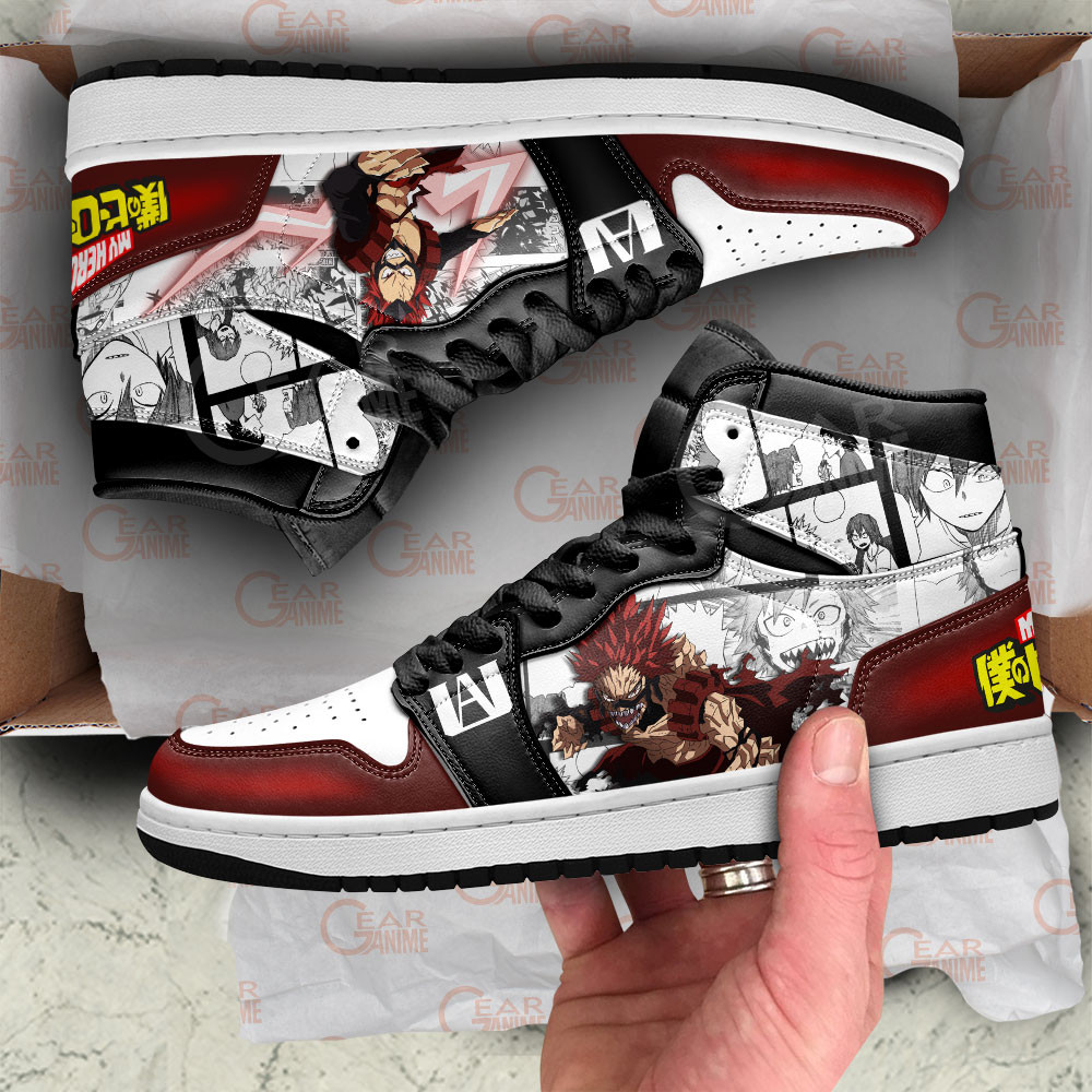 Red Riot JD1s Sneakers My Hero Academia Anime Shoes Mix Manga, Air Jordan Hightop