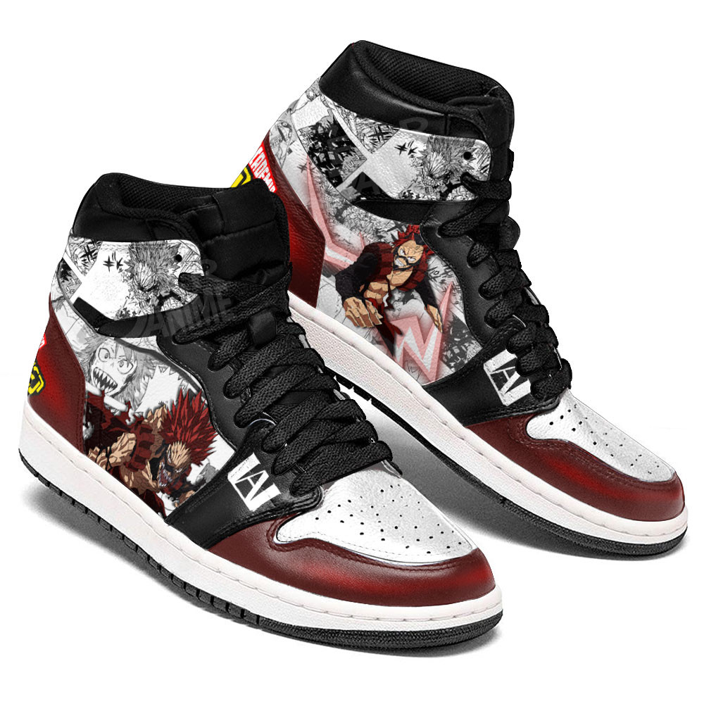 Red Riot JD1s Sneakers My Hero Academia Anime Shoes Mix Manga, Air Jordan Hightop