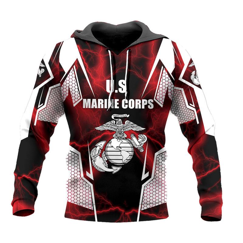 Red Us Marine Corps Hoodie
