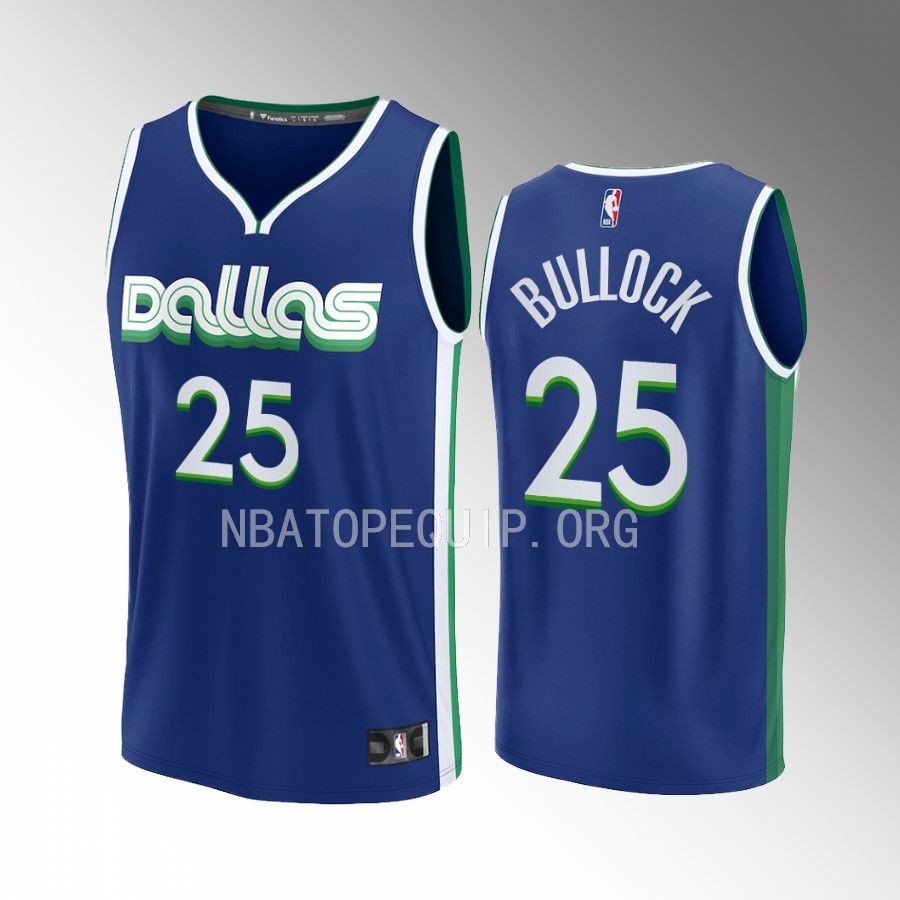 Reggie Bullock Mavericks #25 Blue Jersey Fast Break Fastbreak 2022-23 City Edition