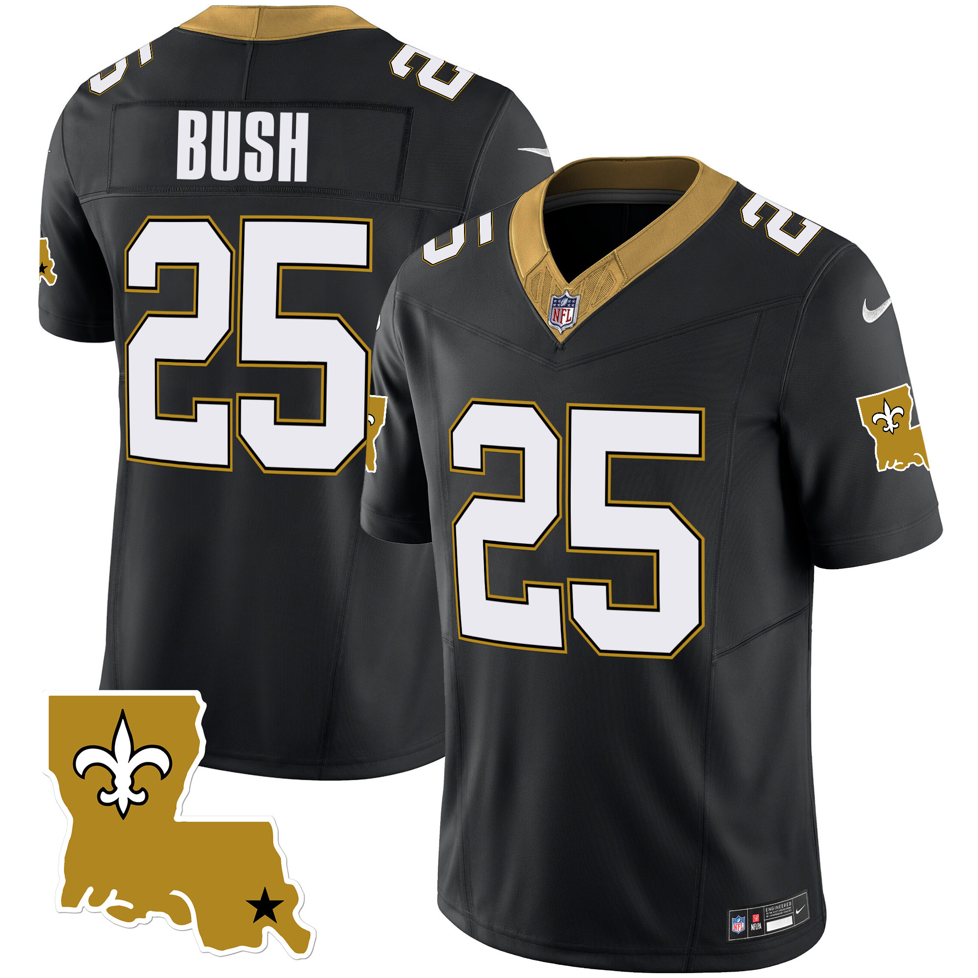 Reggie Bush Men's New Orleans Saints 1987 Legacy Vapor Black Jersey - All Stitched 