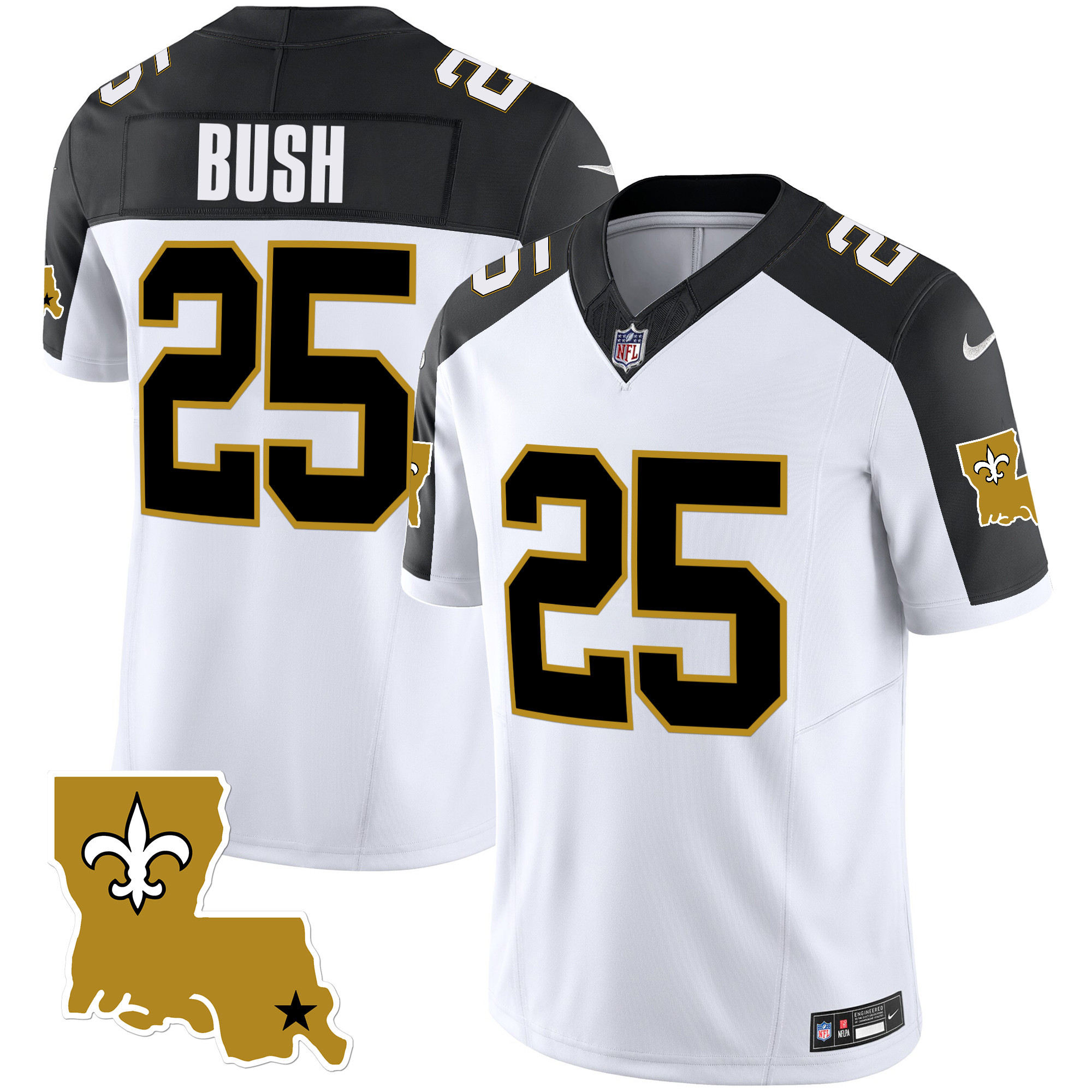Reggie Bush Men's New Orleans Saints 1987 Legacy Vapor Inverted Jersey - All Stitched 