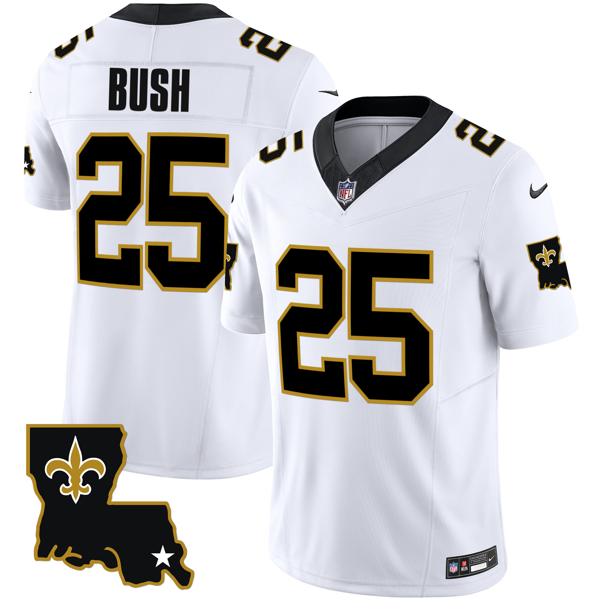 Reggie Bush Men's New Orleans Saints 1987 Legacy Vapor White Jersey - All Stitched 