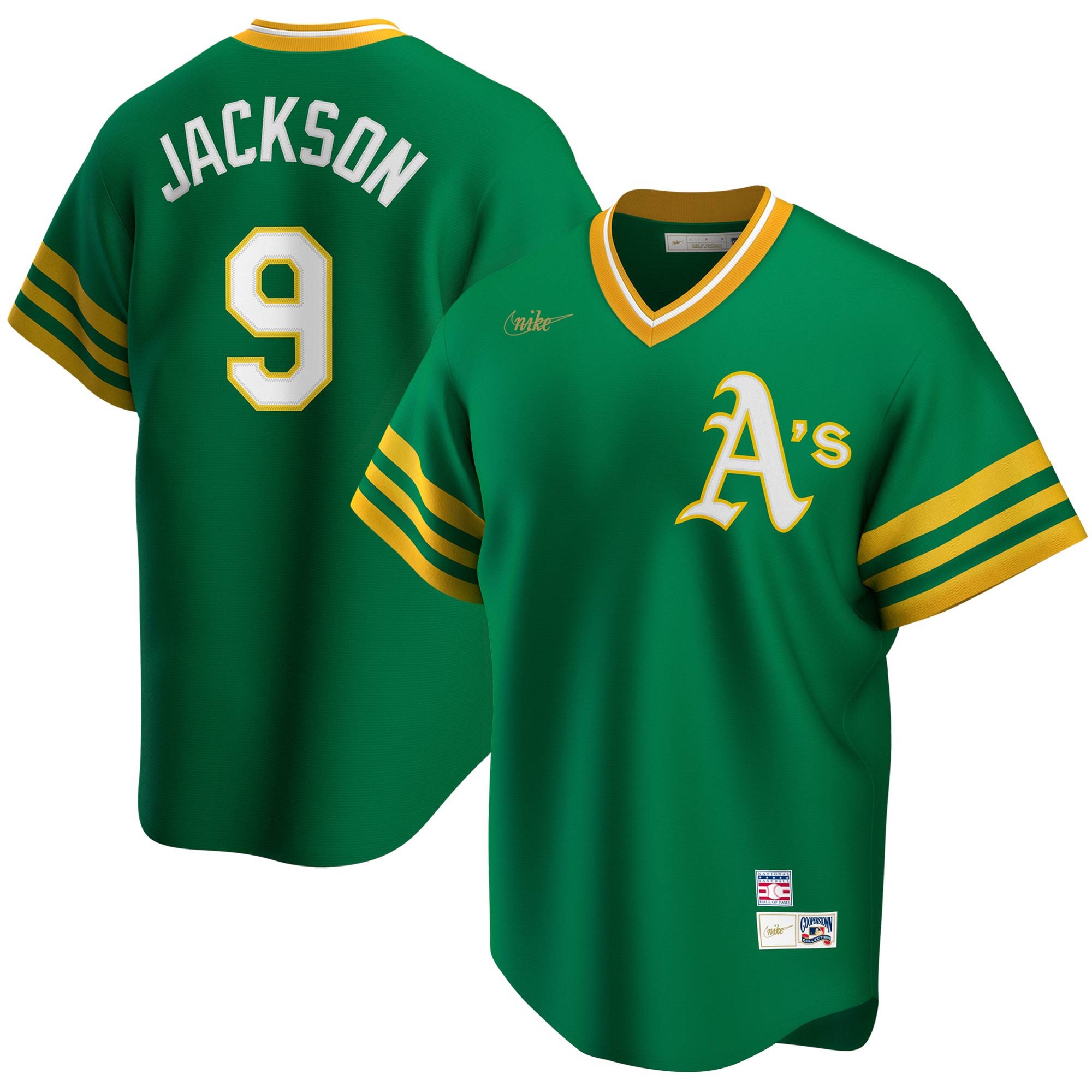 Reggie Jackson Oakland Athletics Nike Road Cooperstown Collection Player Stitched Jersey – Kelly Green