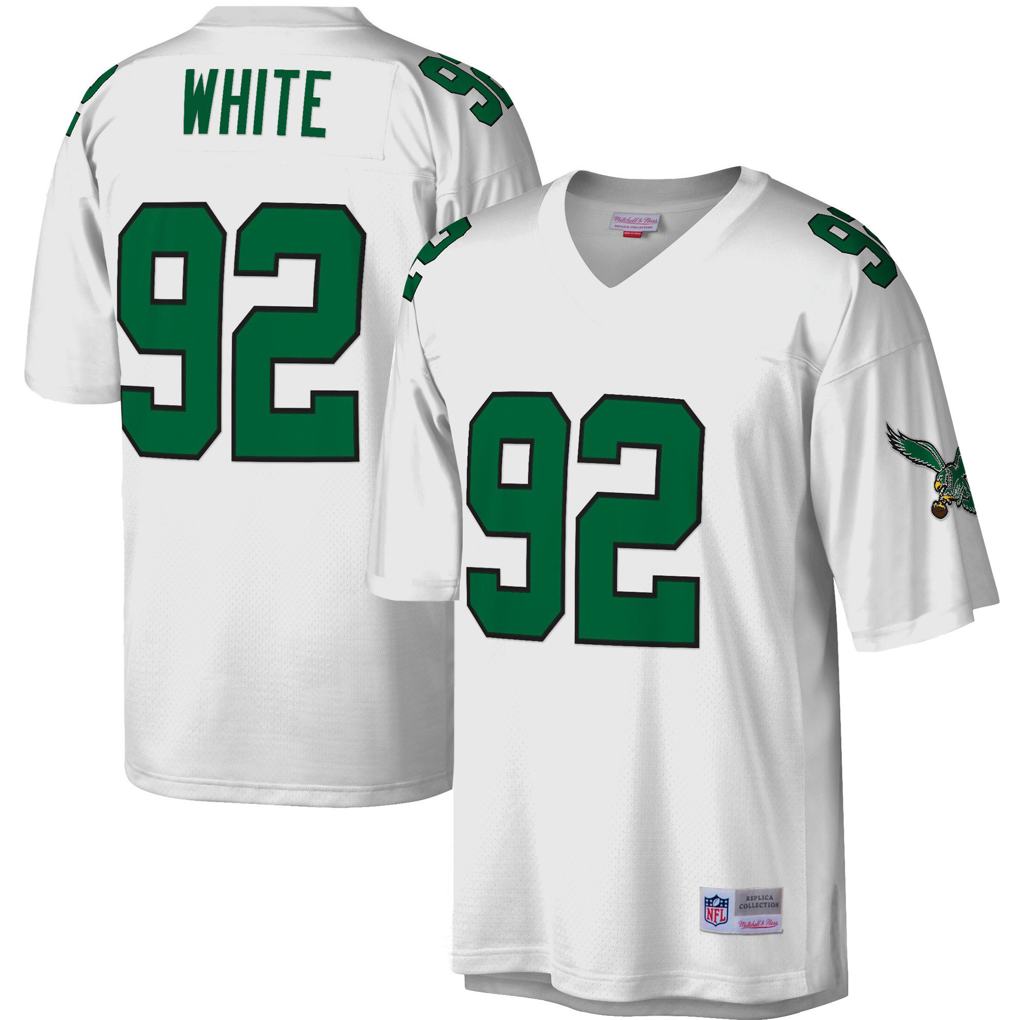 Reggie White Philadelphia Eagles Big & Tall 1990 Legacy White Jersey - All Stitched