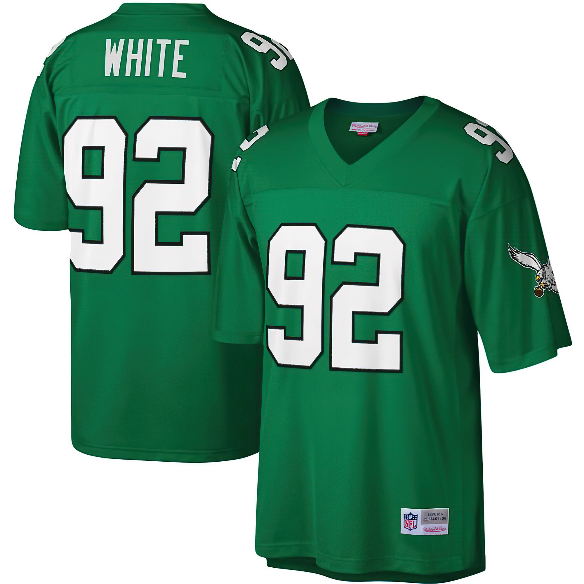 Reggie White Philadelphia Eagles Big & Tall 1990 Retired Kelly Green Jersey - All Stitched