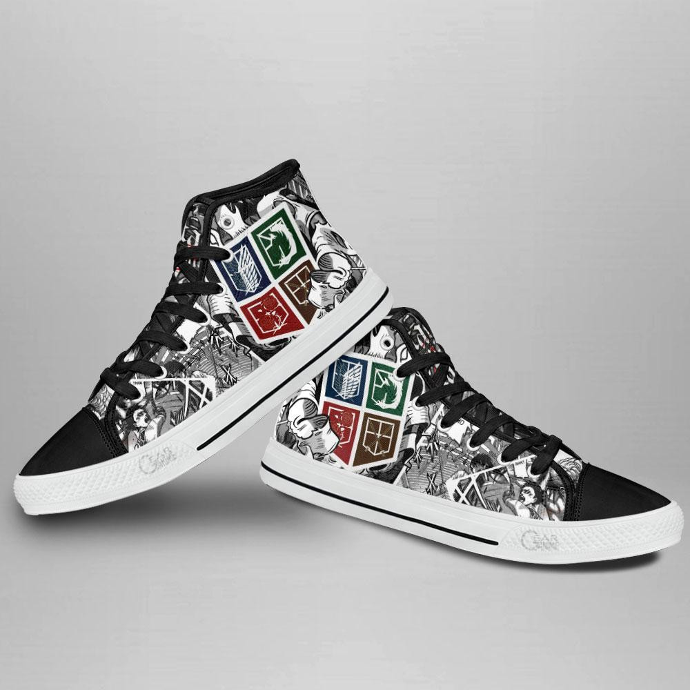 Regiment Badge High Top Shoes Custom Anime Attack On Titan Sneakers