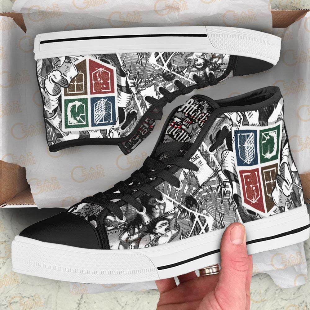 Regiment Badge High Top Shoes Custom Anime Attack On Titan Sneakers