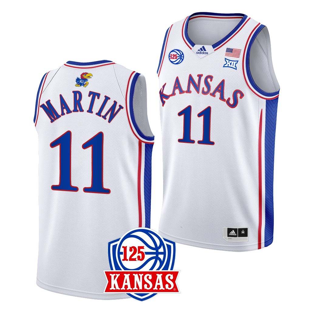 Remy Martin Kansas Jayhawks #11 White 125th Year Jersey 2022-23 Home