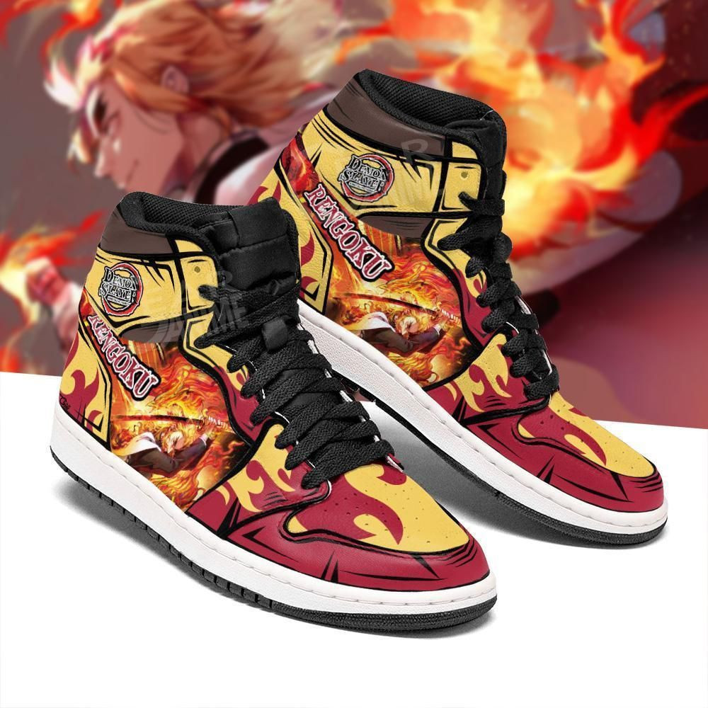 Rengoku Demon Slayer Anime 1 High Top Air Jordan Sneaker, Air Jordan Hightop