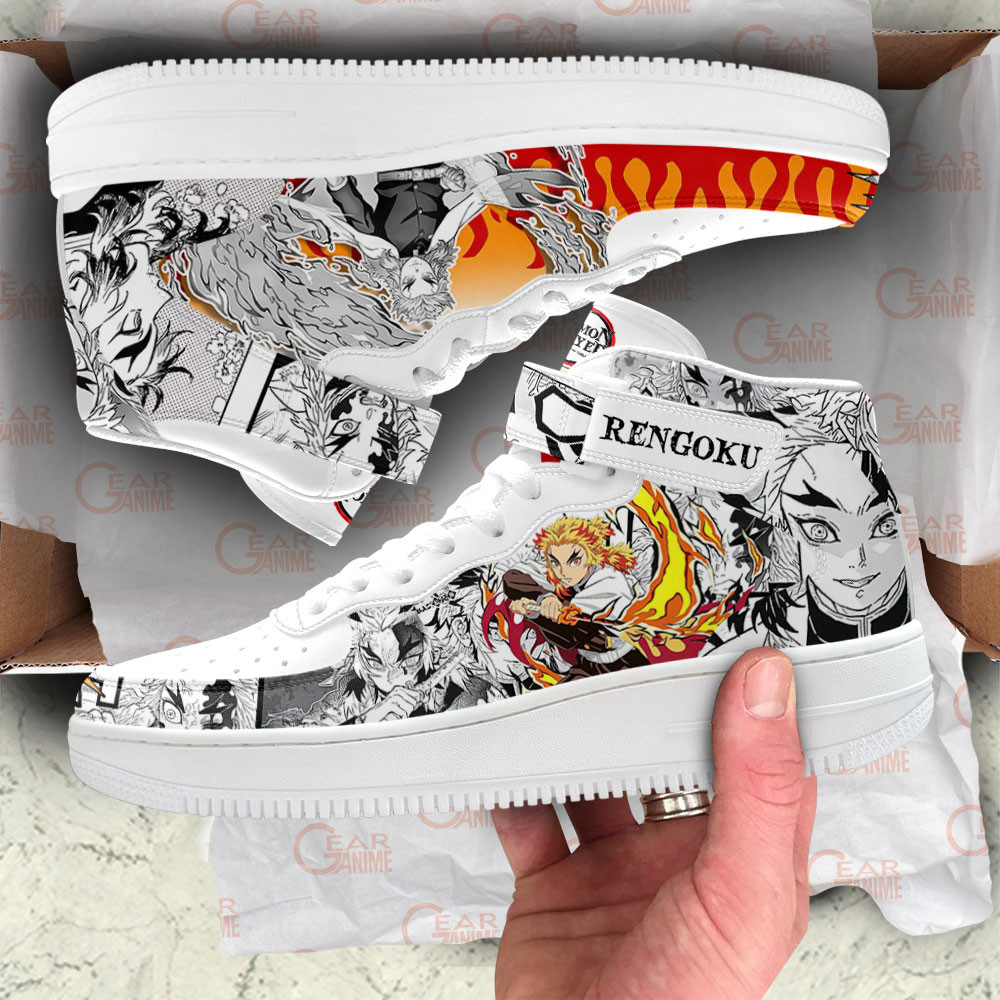 Rengoku Sneakers Air Mid Demon Slayer Anime Shoes Mix Manga