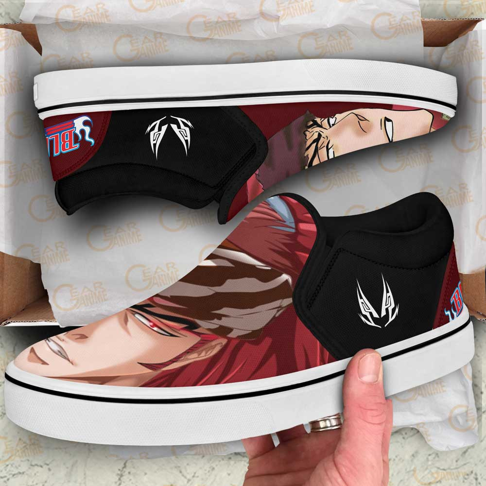 Renji Abarai Slip-On Shoes Canvas Custom Anime Bleach Shoes