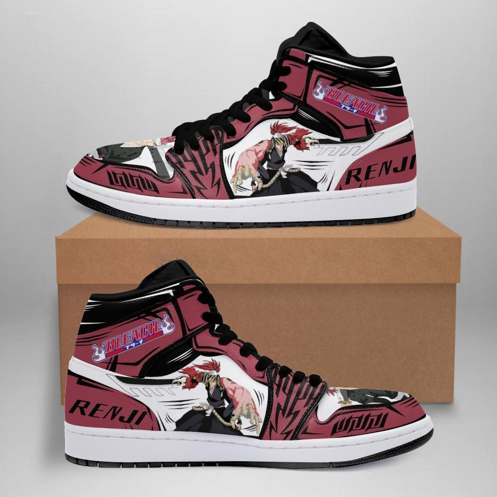 Renji Bleach Anime 1 High Top Air Jordan Sneaker, Air Jordan Hightop