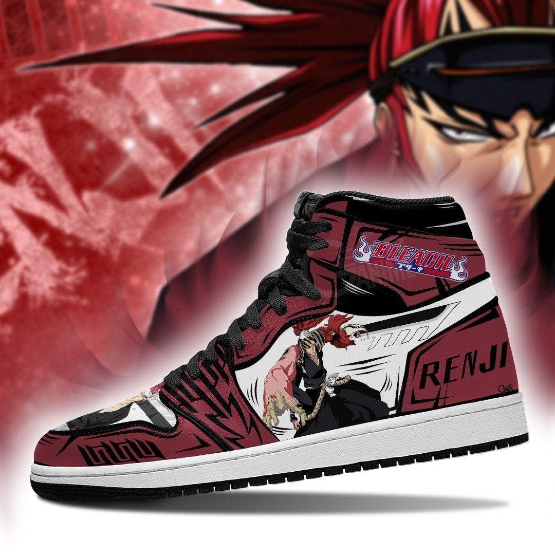 Renji Bleach Anime JD1s Sneakers Fan Gift Idea, Air Jordan Hightop