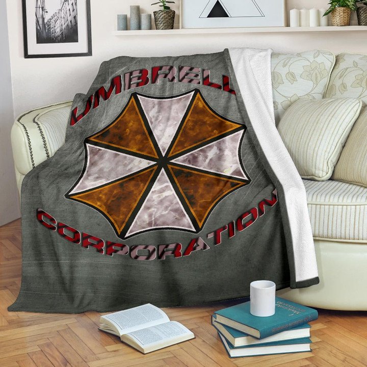 Resident Evil Game Fleece Umbrella Corp Symbol Old War Army Style Fleece Blankets