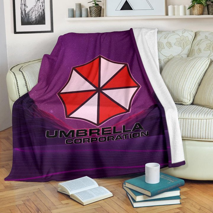 Resident Evil Game Fleece Umbrella Corp Symbol Retro Galaxy Wave Fleece Blankets