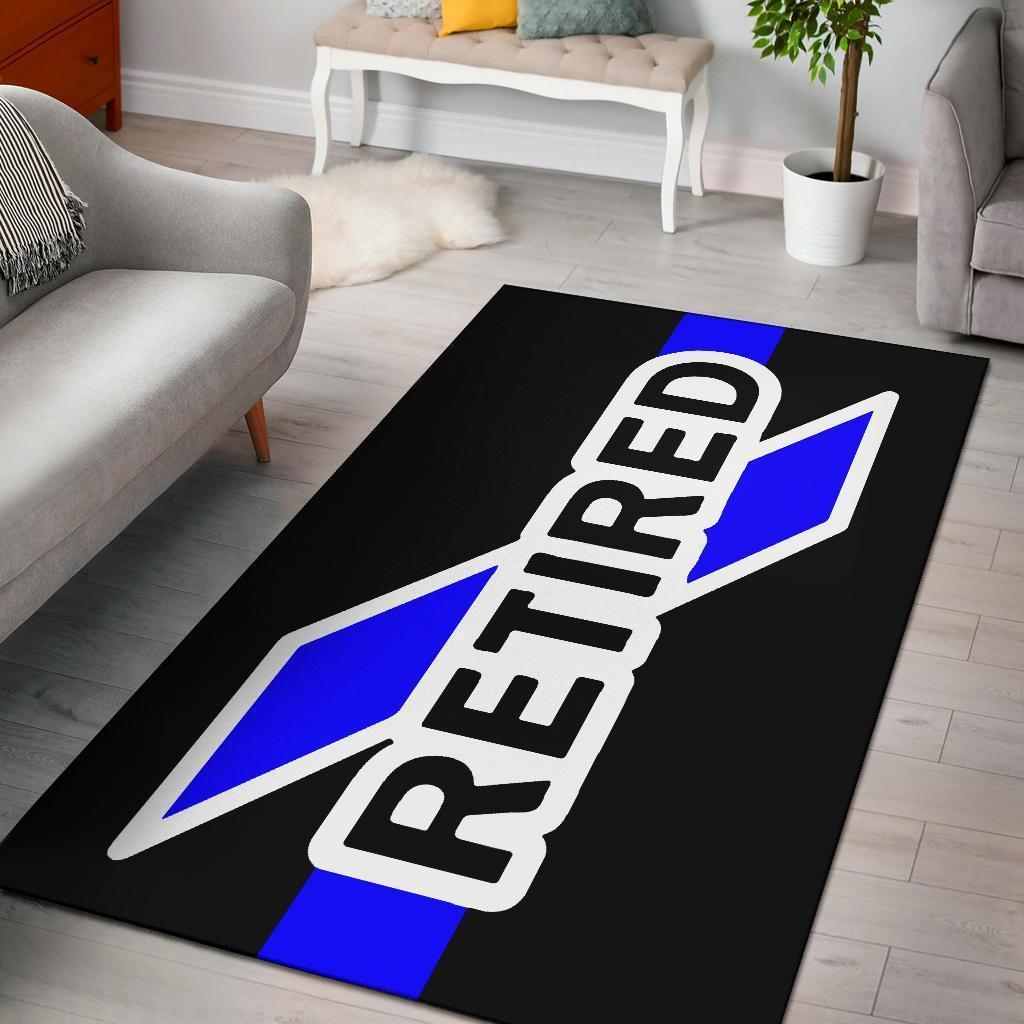Retired Thin Blue Line Area Rectangle Rug