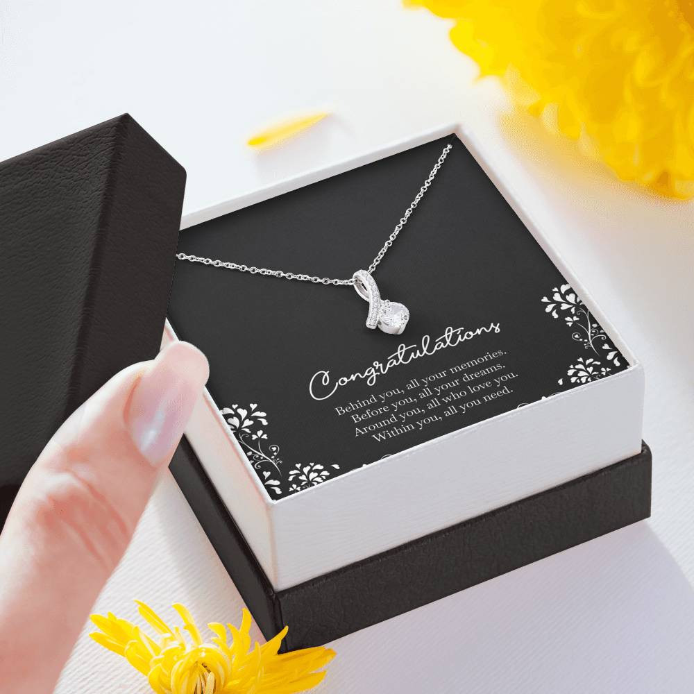 Retirement Gifts, Behind You, Happy Retirement Alluring Beauty Necklace For Women, Retirement Party Favor From Friends Coworkers