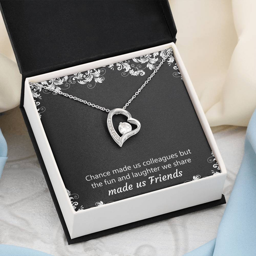 Retirement Gifts, Chance Made Us Colleagues, Happy Retirement Forever Love Heart Necklace For Women, Retirement Party Favor From Coworkers
