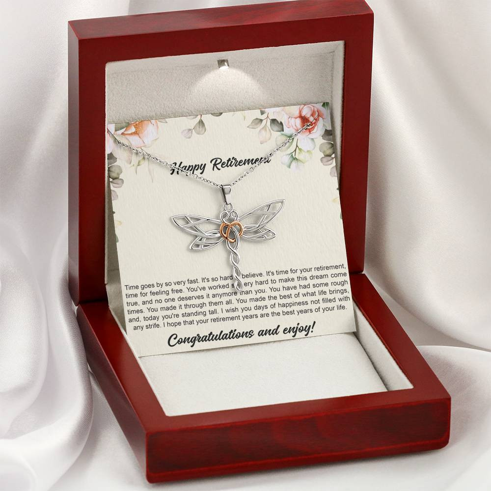 Retirement Gifts, Congratulations, Happy Retirement Dragonfly Necklace For Women, Retirement Party Favor From Friends Coworkers