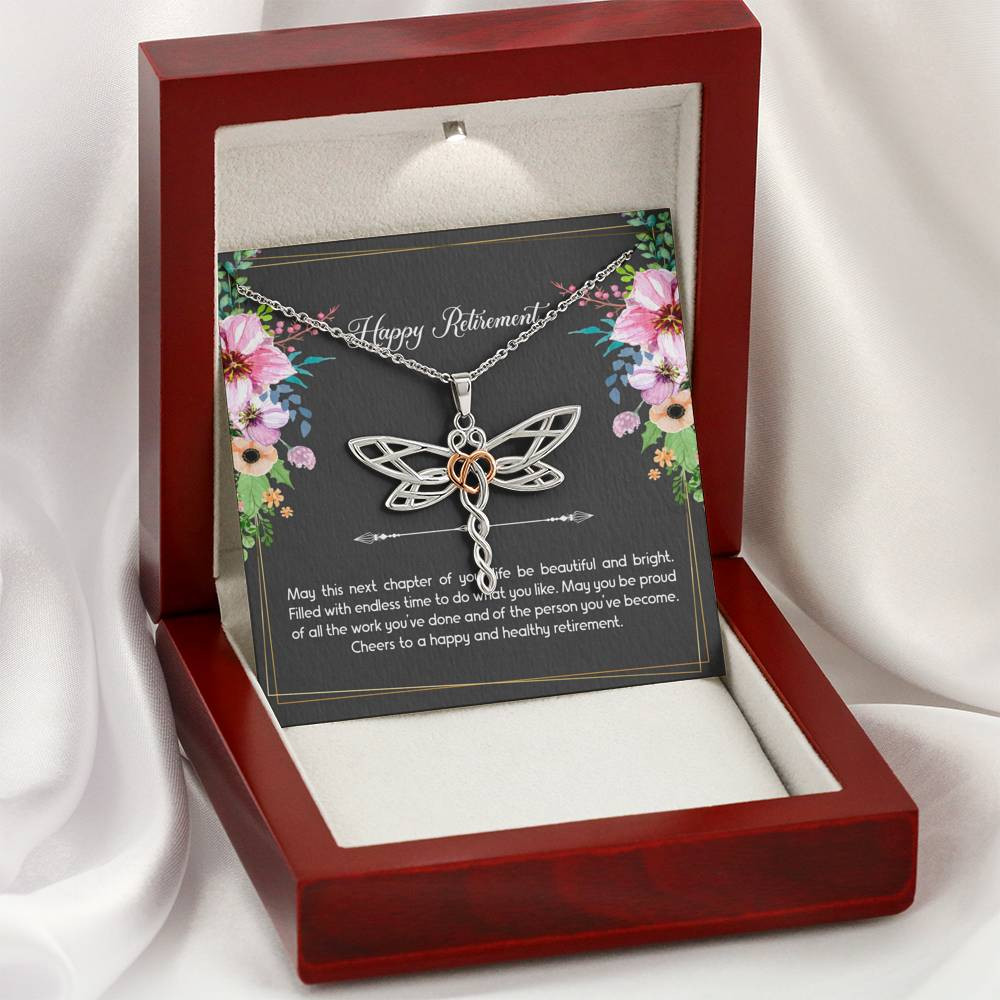 Retirement Gifts, Do What You Like, Happy Retirement Dragonfly Necklace For Women, Retirement Party Favor From Friends Coworkers