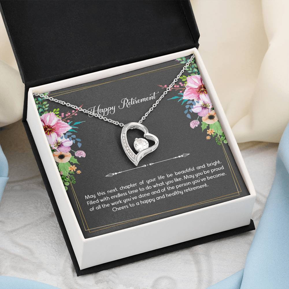 Retirement Gifts, Do What You Like, Happy Retirement Forever Love Heart Necklace For Women, Retirement Party Favor From Friends Coworkers