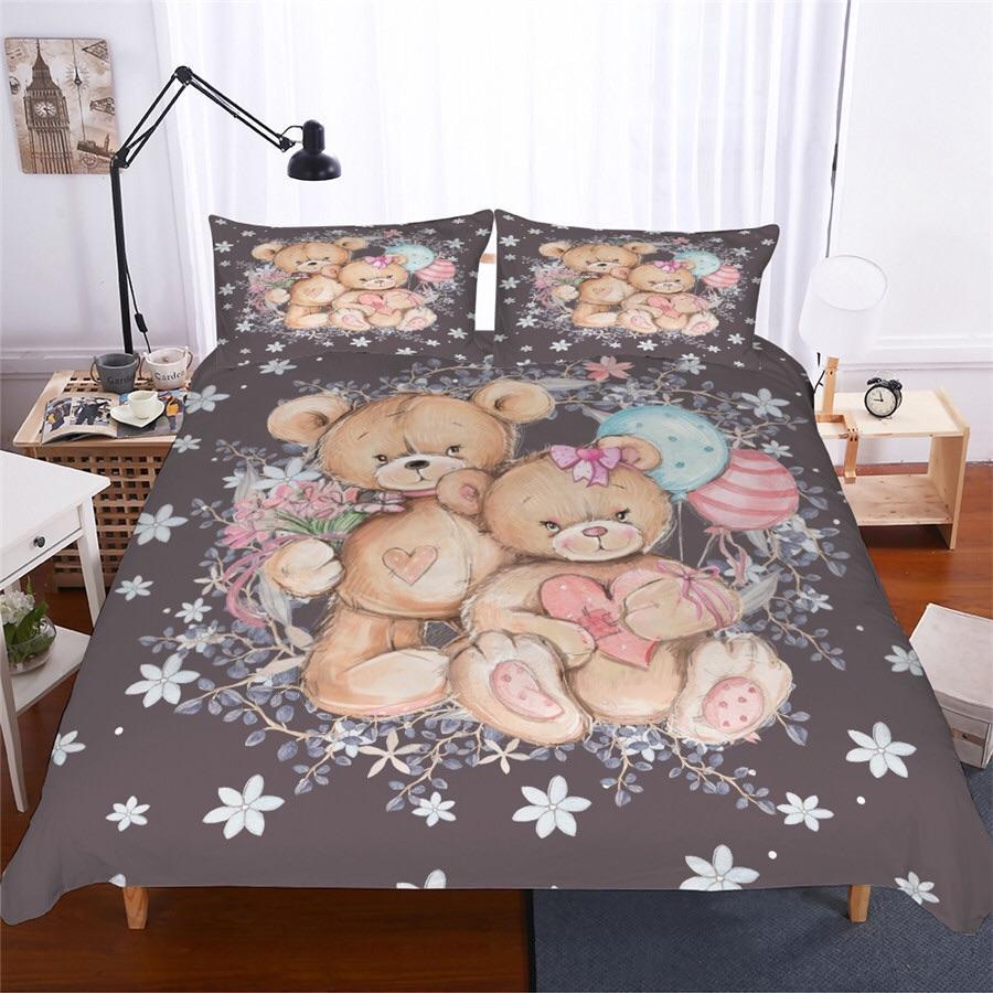 Retro Birth Teddy Bears 3D Customized Duvet Cover Bedding Set