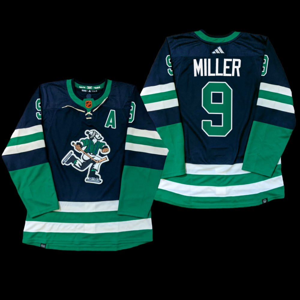 Reverse Retro Vancouver Canucks J.T. Miller Jersey PrimeGreen Navy #9 Uniform