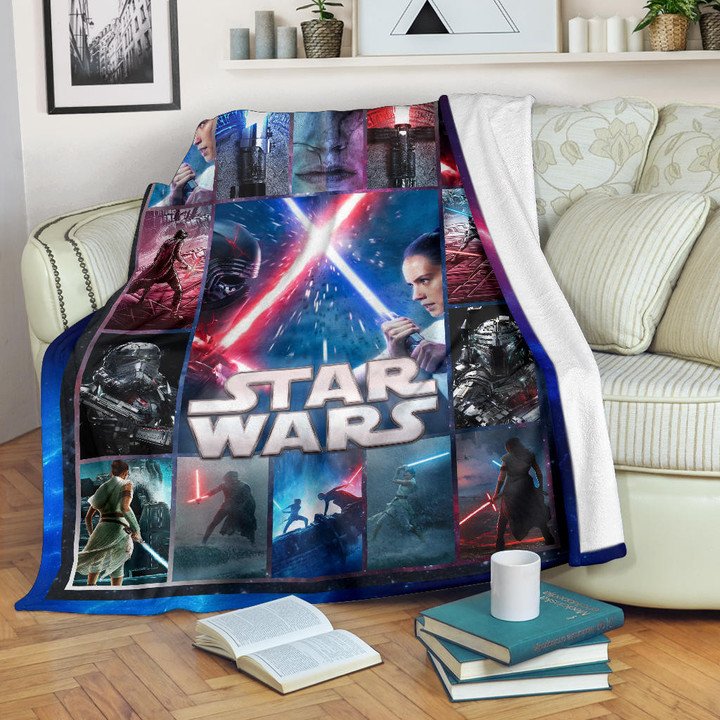 Rey And Ren Star Wars Fleece Blanket