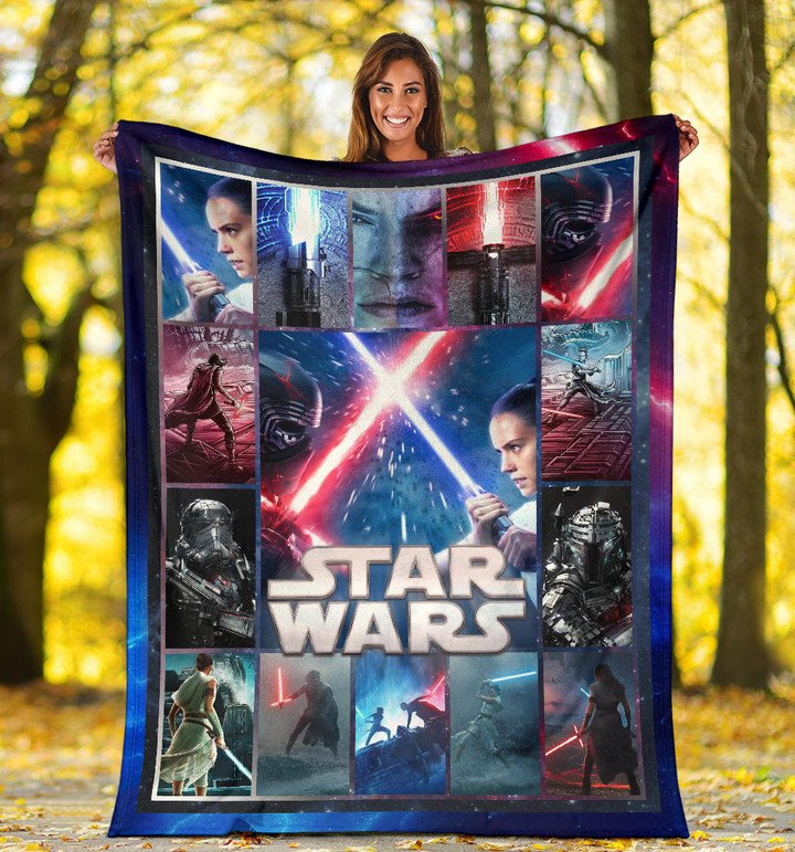 Rey And Ren Star Wars Fleece Blanket