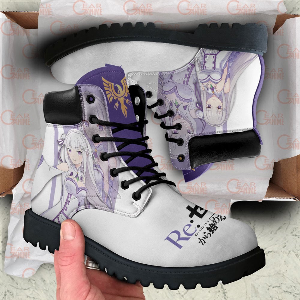 Re:Zero Emilia Boots Anime Custom Shoes