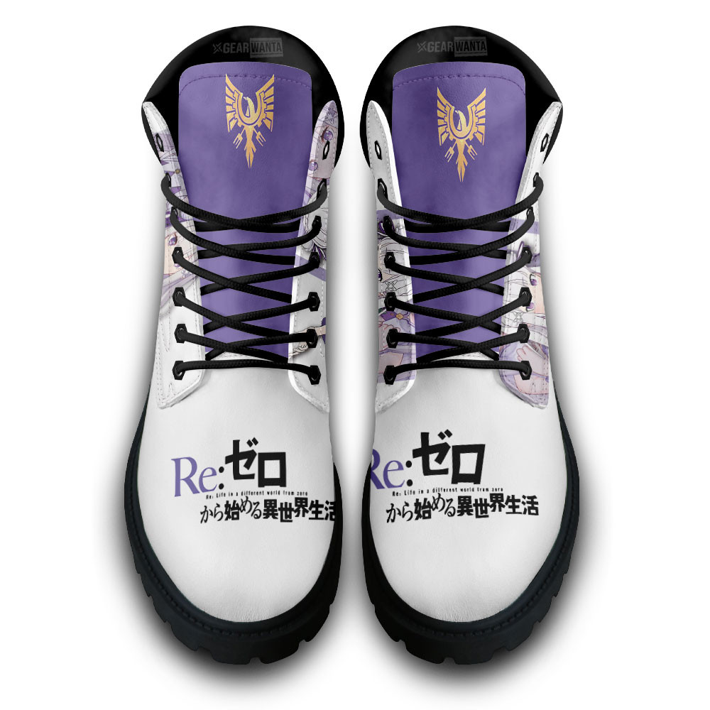 Re:Zero Emilia Boots Anime Custom Shoes