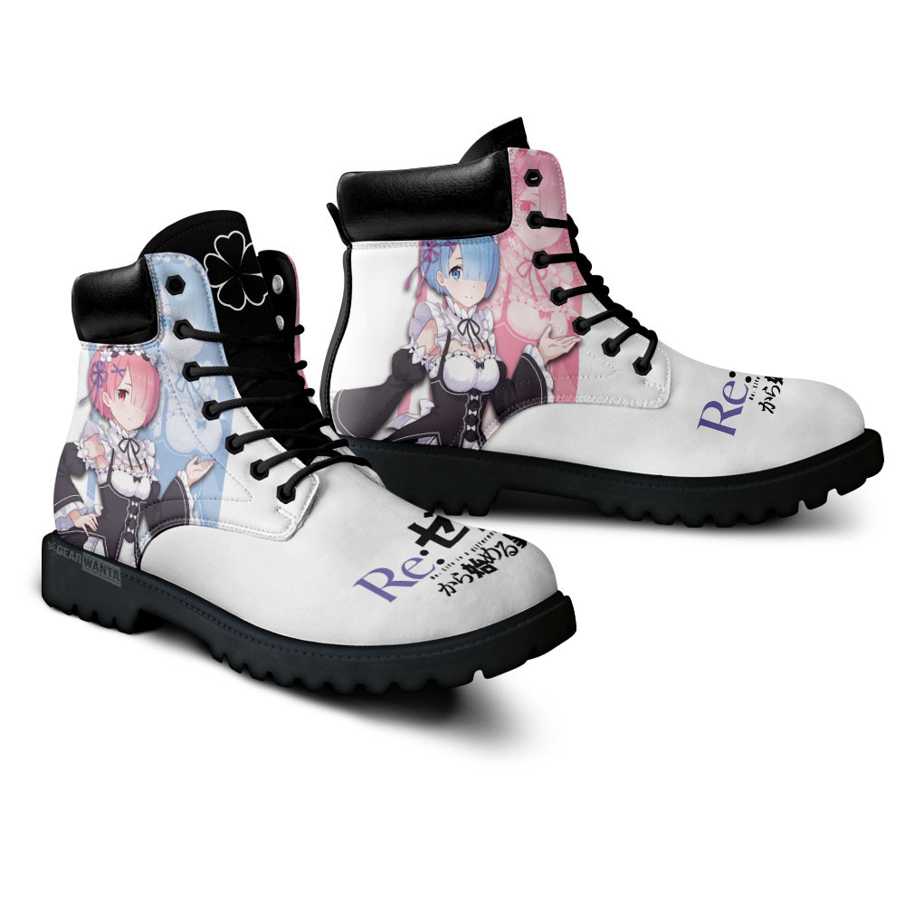 Re:Zero Ram and Rem Boots Anime Custom Shoes
