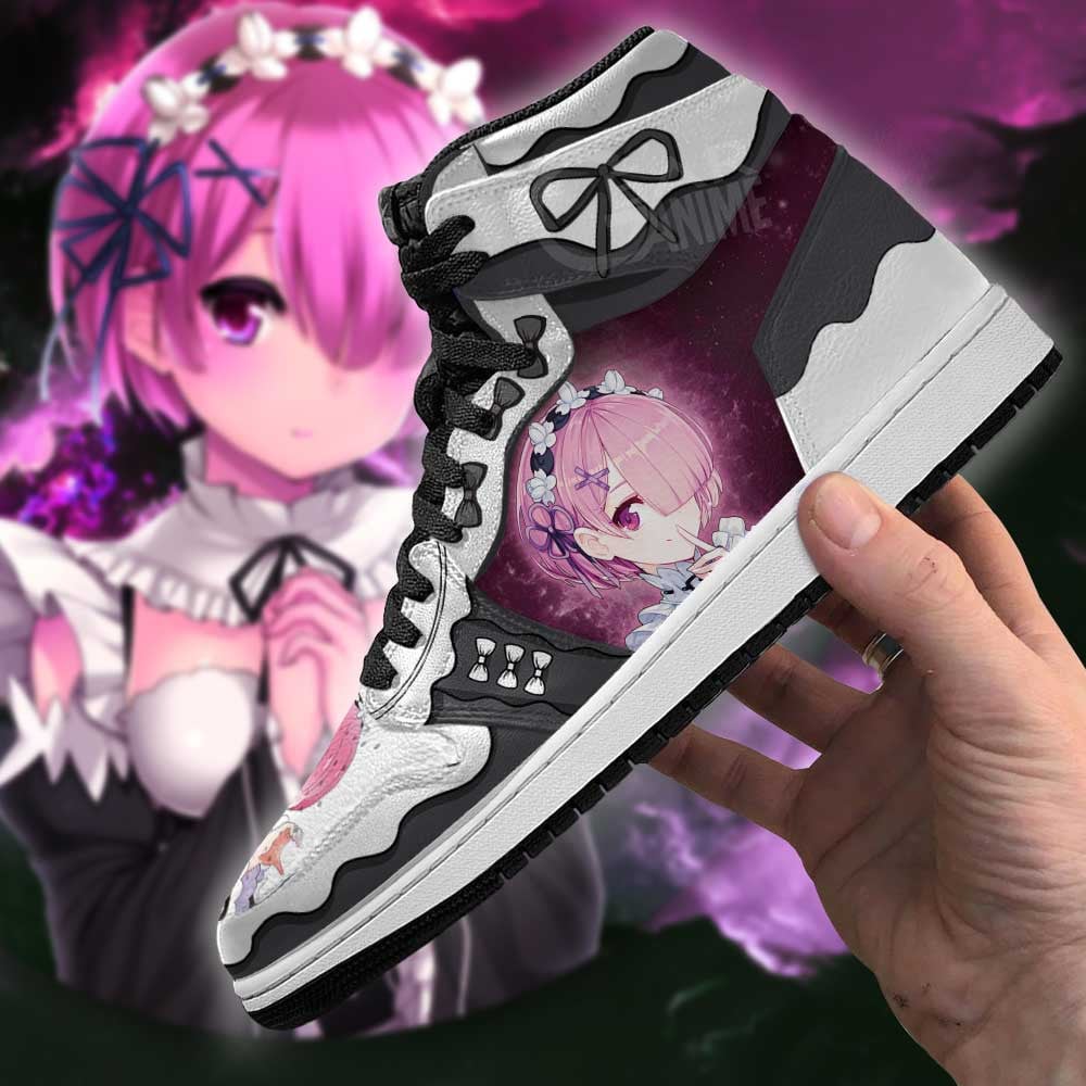Re:Zero Rem Ram JD1s Sneakers Anime Shoes, Air Jordan Hightop