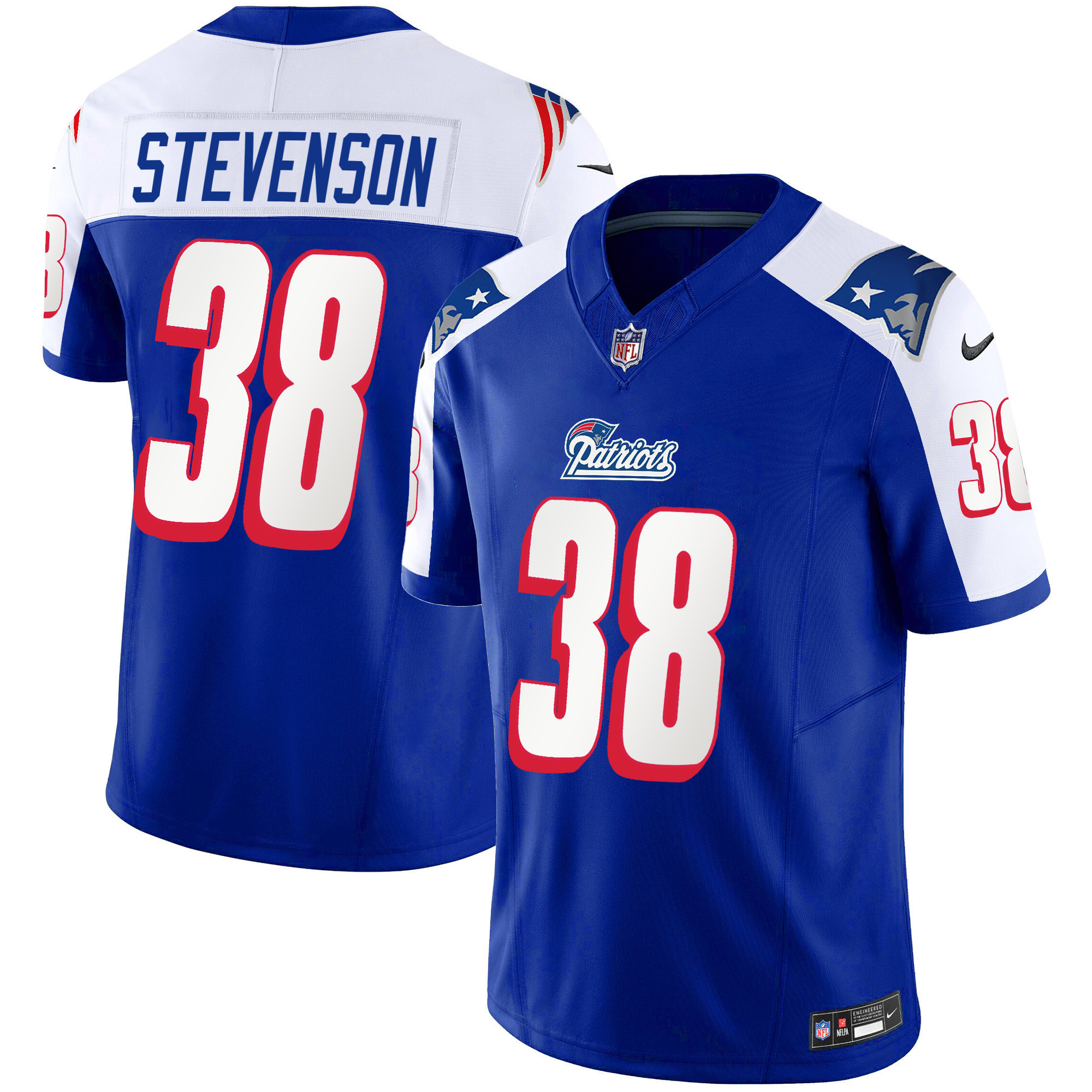 Rhamondre Stevenson Men's New England Patriots 1996 Throwback Limited Vapor Alternate Jersey - All Stitched 